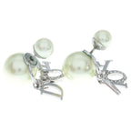 Dior Tribales Logo Design Earrings Silver — view 4
