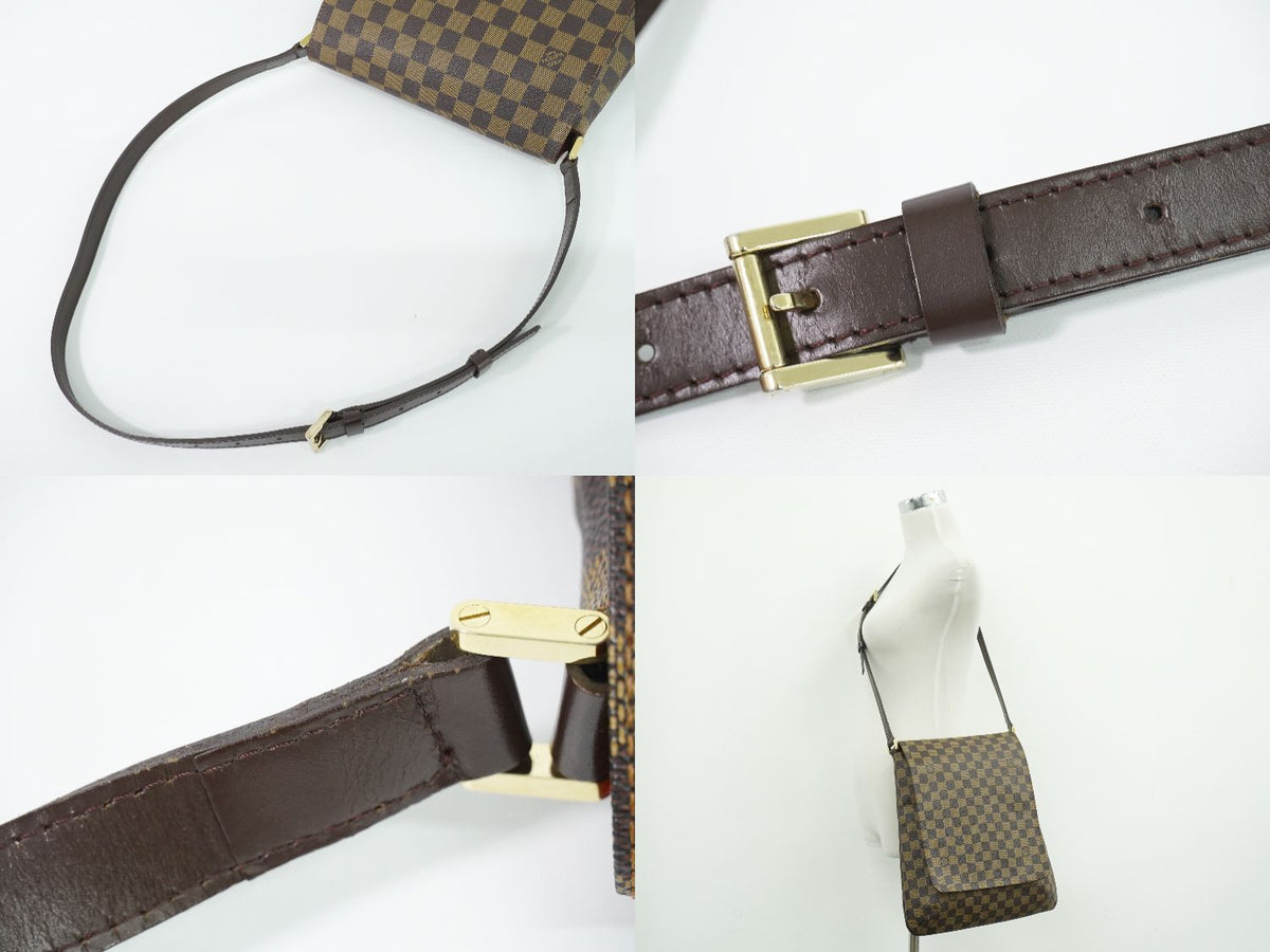 Louis Vuitton LV Musette Damier Ebene Shoulder Bag Pochette Brown — view 6