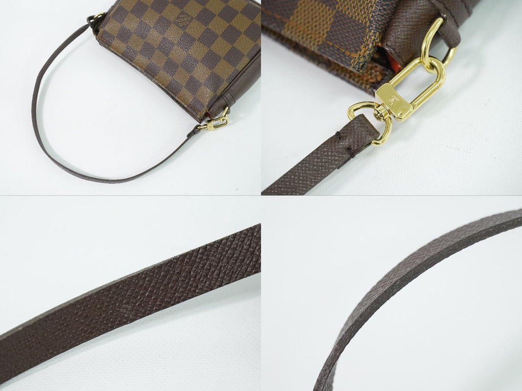 Louis Vuitton LV Trousse Makeup Damier Ebene Pouch Handbag Brown — view 6