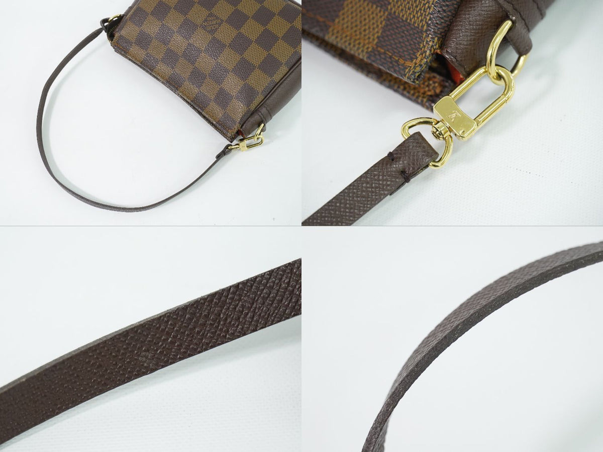 Louis Vuitton LV Trousse Makeup Damier Ebene Pouch Handbag Brown — view 6