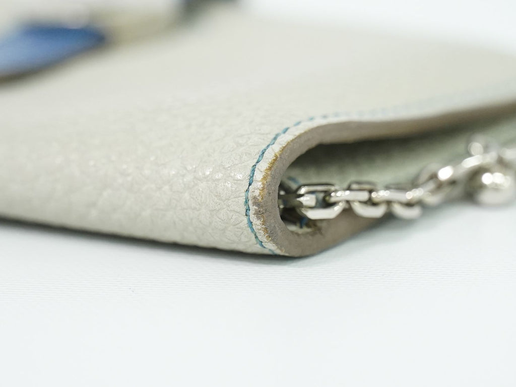 Hermes Dogon Coin Purse Card Case Leather Gray — view 7
