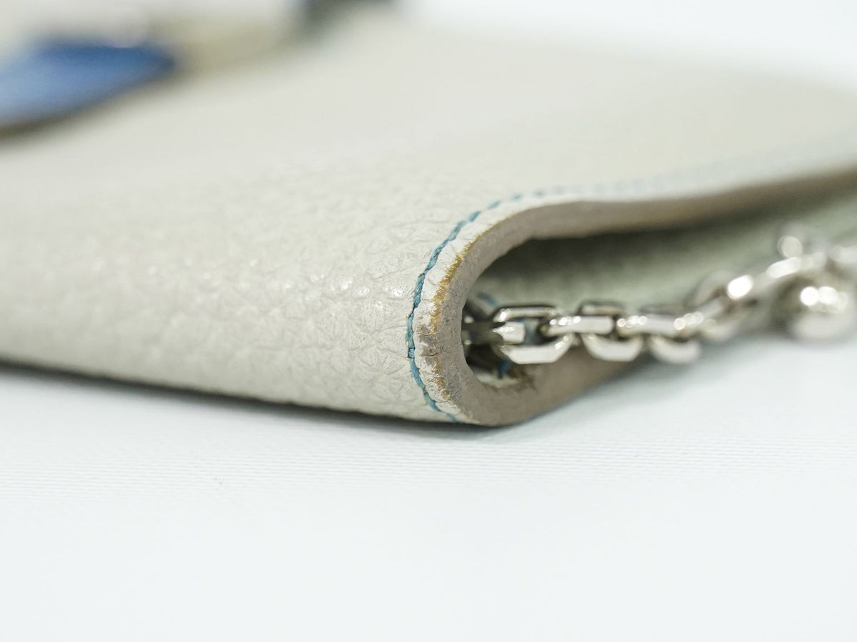 Hermes Dogon Coin Purse Card Case Leather Gray — view 7