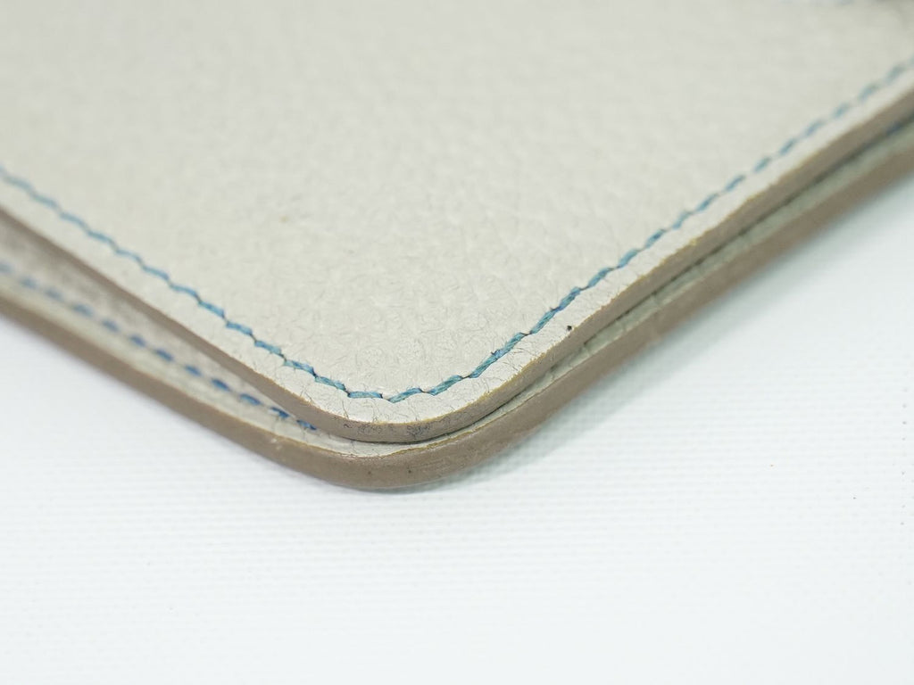 Hermes Dogon Coin Purse Card Case Leather Gray — view 6