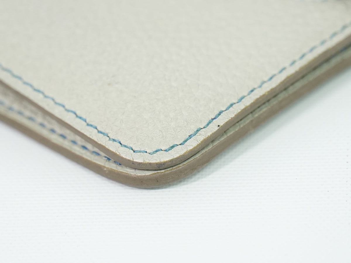 Hermes Dogon Coin Purse Card Case Leather Gray — view 6