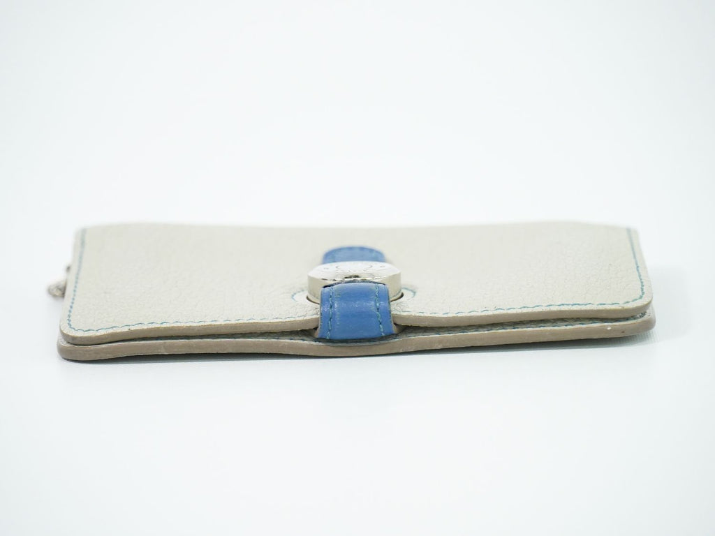 Hermes Dogon Coin Purse Card Case Leather Gray — view 3
