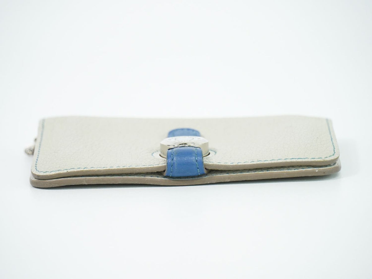 Hermes Dogon Coin Purse Card Case Leather Gray — view 3