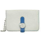 Hermes Dogon Coin Purse Card Case Leather Gray