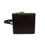 Loewe Vintage Anagram Logo Leather Handbag Vanity Bag Brown — view 5