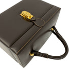 Loewe Vintage Anagram Logo Leather Handbag Vanity Bag Brown — view 4