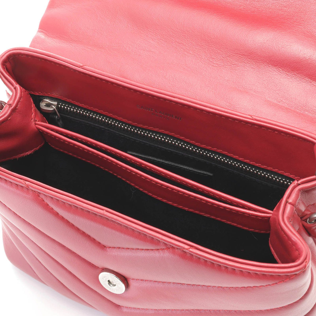 Saint Laurent Loulou Toy Red Leather Shoulder Bag — view 5