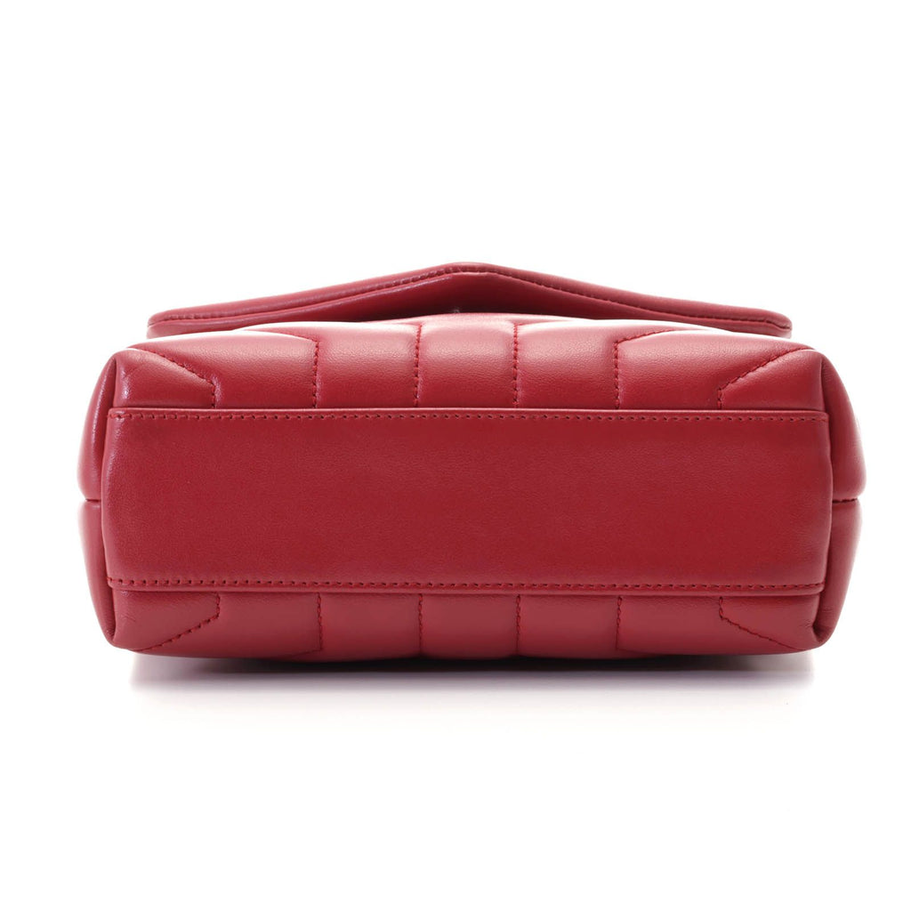 Saint Laurent Loulou Toy Red Leather Shoulder Bag — view 3