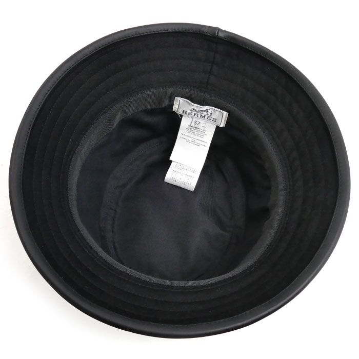 Hermes Bucket Hat Harper Evelyne Hat Black 57 — view 4