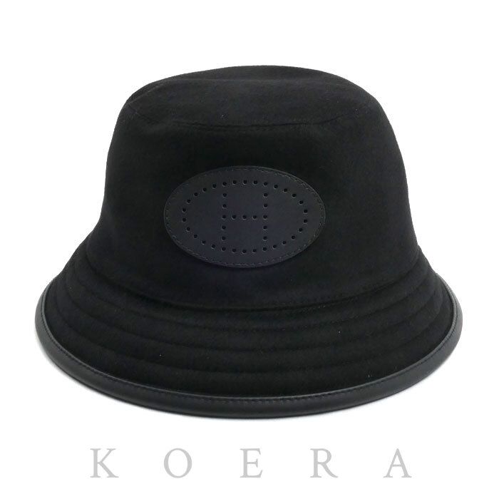 Hermes Bucket Hat Harper Evelyne Hat Black 57