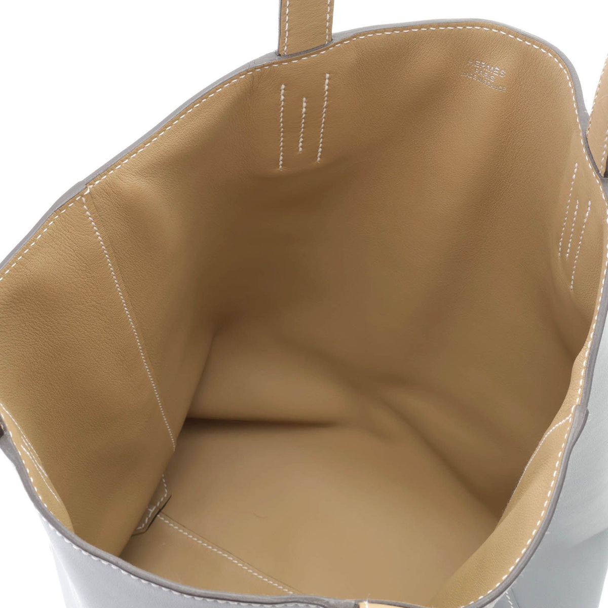 Hermes Double Sens 36 Gray Pantin Tote Bag Smooth Leather Stamp — view 5