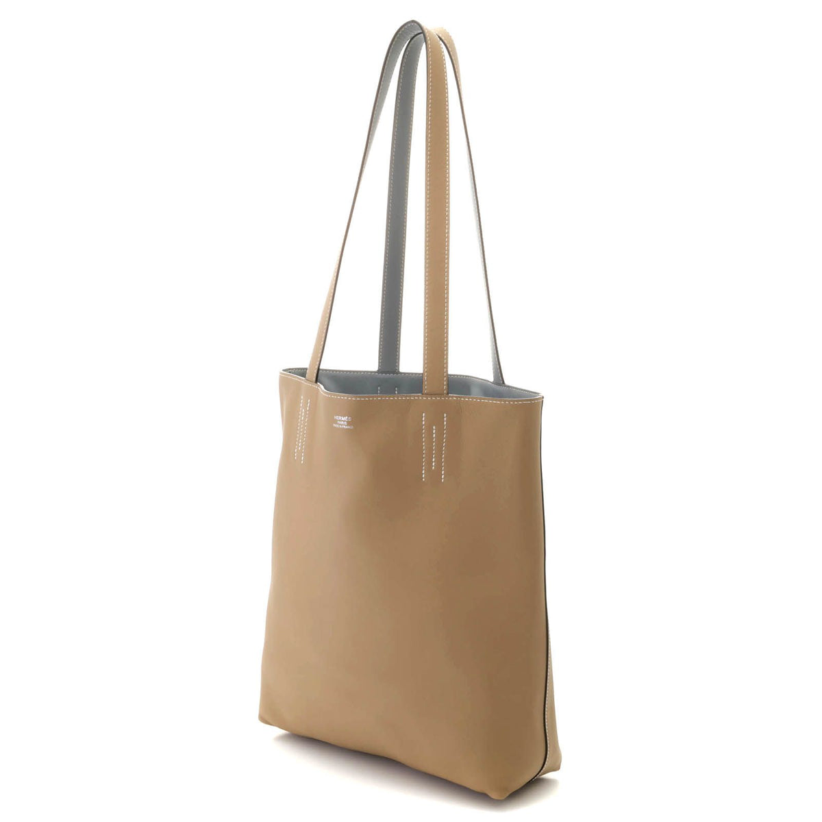 Hermes Double Sens 36 Gray Pantin Tote Bag Smooth Leather Stamp — view 8