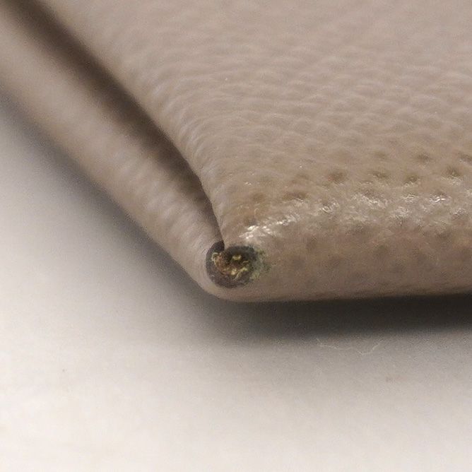 Hermes Card Case Calvi Verso Veau Epsom Etain Vert Criquet Silver — view 6