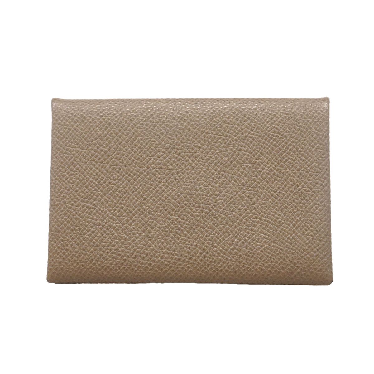 Hermes Card Case Calvi Verso Veau Epsom Etain Vert Criquet Silver