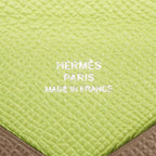 Hermes Card Case Calvi Verso Veau Epsom Etain Vert Criquet Silver — view 4