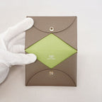 Hermes Card Case Calvi Verso Veau Epsom Etain Vert Criquet Silver — view 3