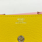 Hermes Coin Purse Vanquatre Verso Chevre Mysore Jaune Naple Rose Sakura Silver — view 4