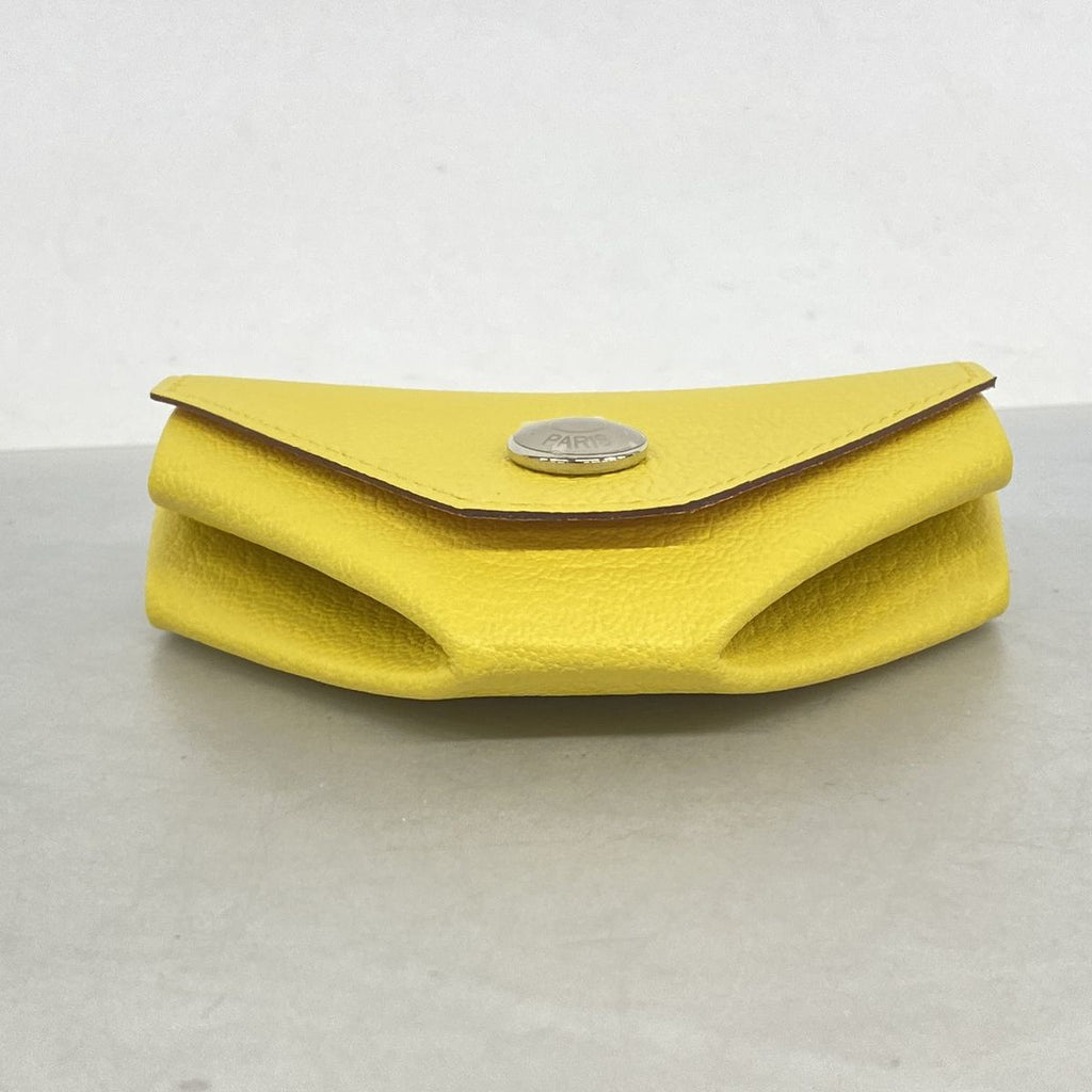 Hermes Coin Purse Vanquatre Verso Chevre Mysore Jaune Naple Rose Sakura Silver — view 2