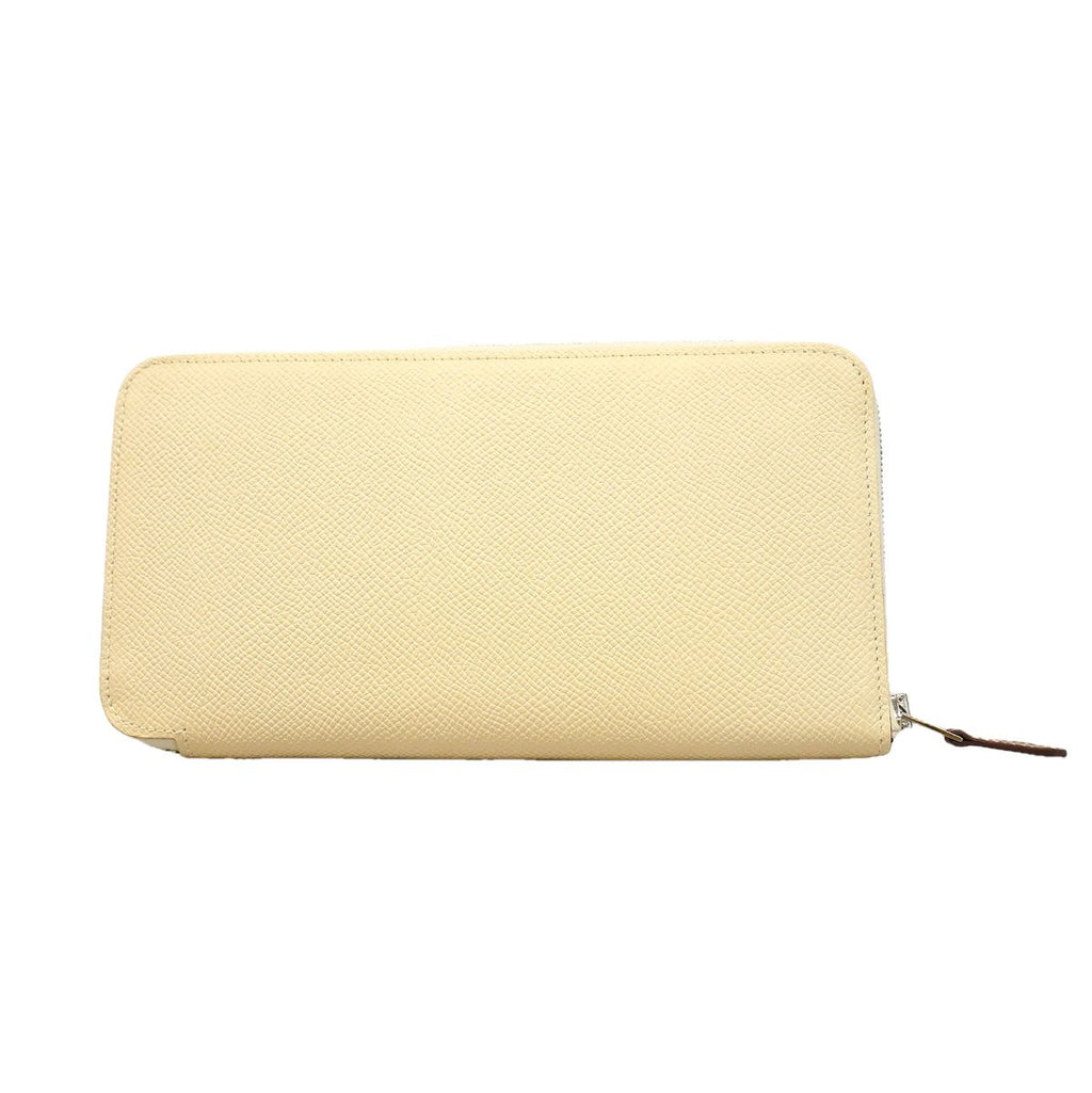 Hermes Wallet Azap Long Silk'in Veau Epsom Craie Silver