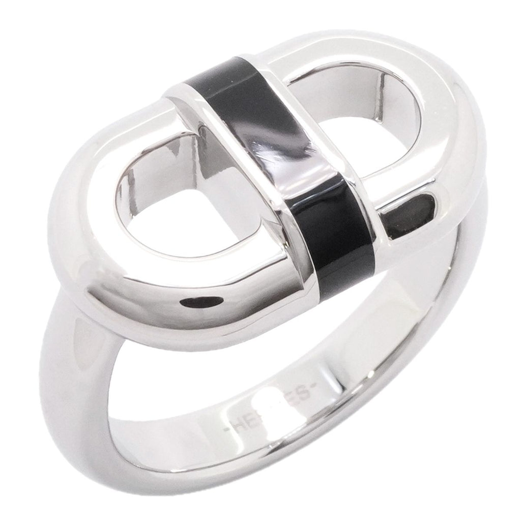 Hermes Ring Maillon Metal Silver Black