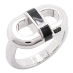 Hermes Ring Maillon Metal Silver Black