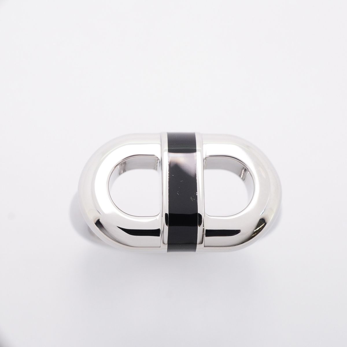 Hermes Ring Maillon Metal Silver Black — view 2