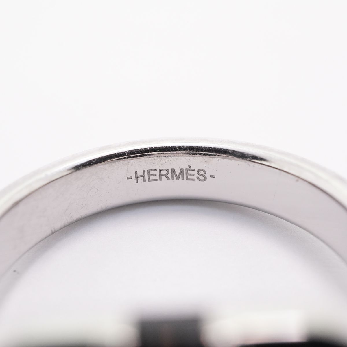 Hermes Ring Maillon Metal Silver Black — view 4