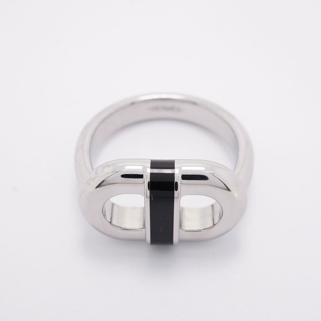 Hermes Ring Maillon Metal Silver Black — view 3