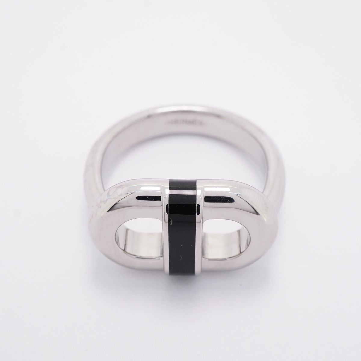 Hermes Ring Maillon Metal Silver Black — view 3