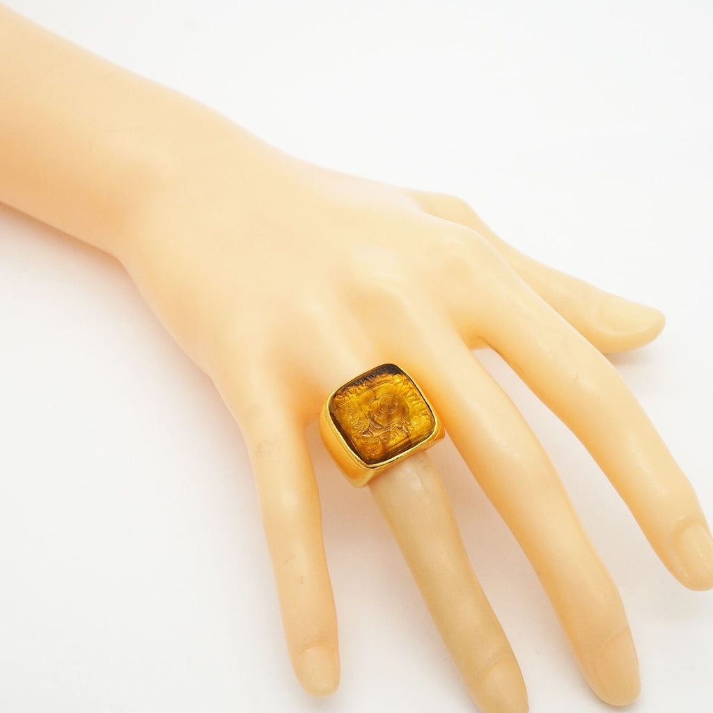 Chanel Ring CC Logo Gold Plated Gripoix — view 6
