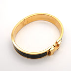 Hermes Bangle Clic Clac PM Gold Plated Black Bracelet — view 2