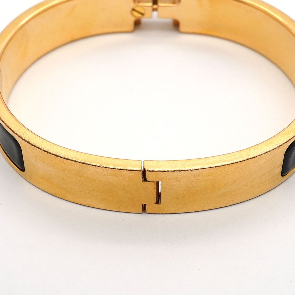 Hermes Bangle Clic Clac PM Gold Plated Black Bracelet — view 8