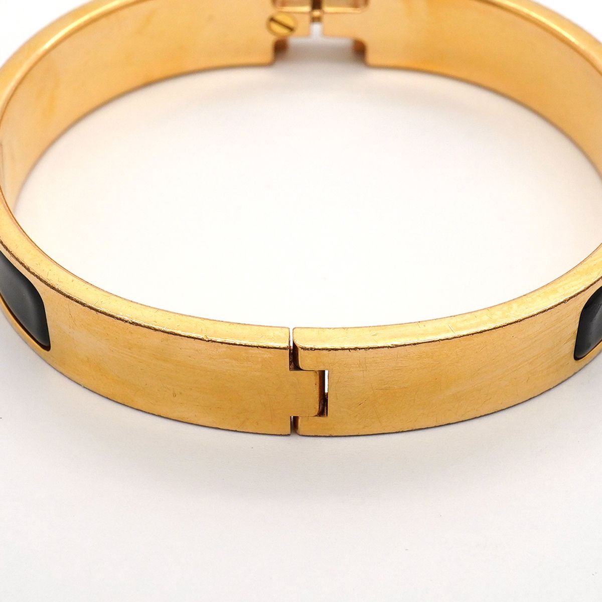 Hermes Bangle Clic Clac PM Gold Plated Black Bracelet — view 8