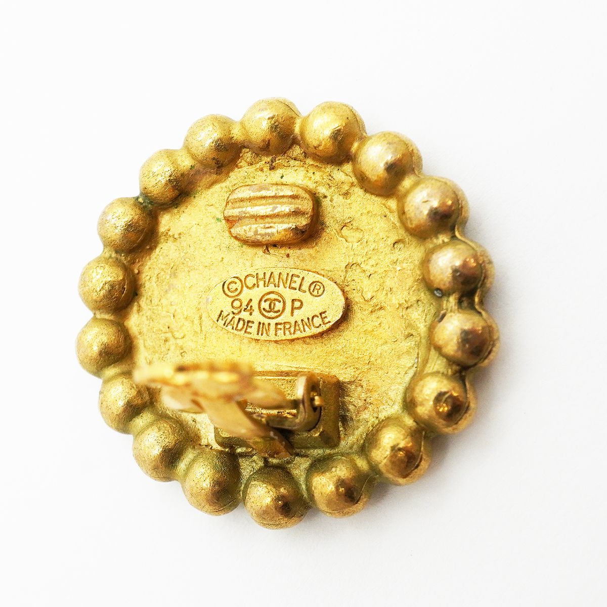 Chanel Earrings Vintage CC Logo Gold Plated — view 4