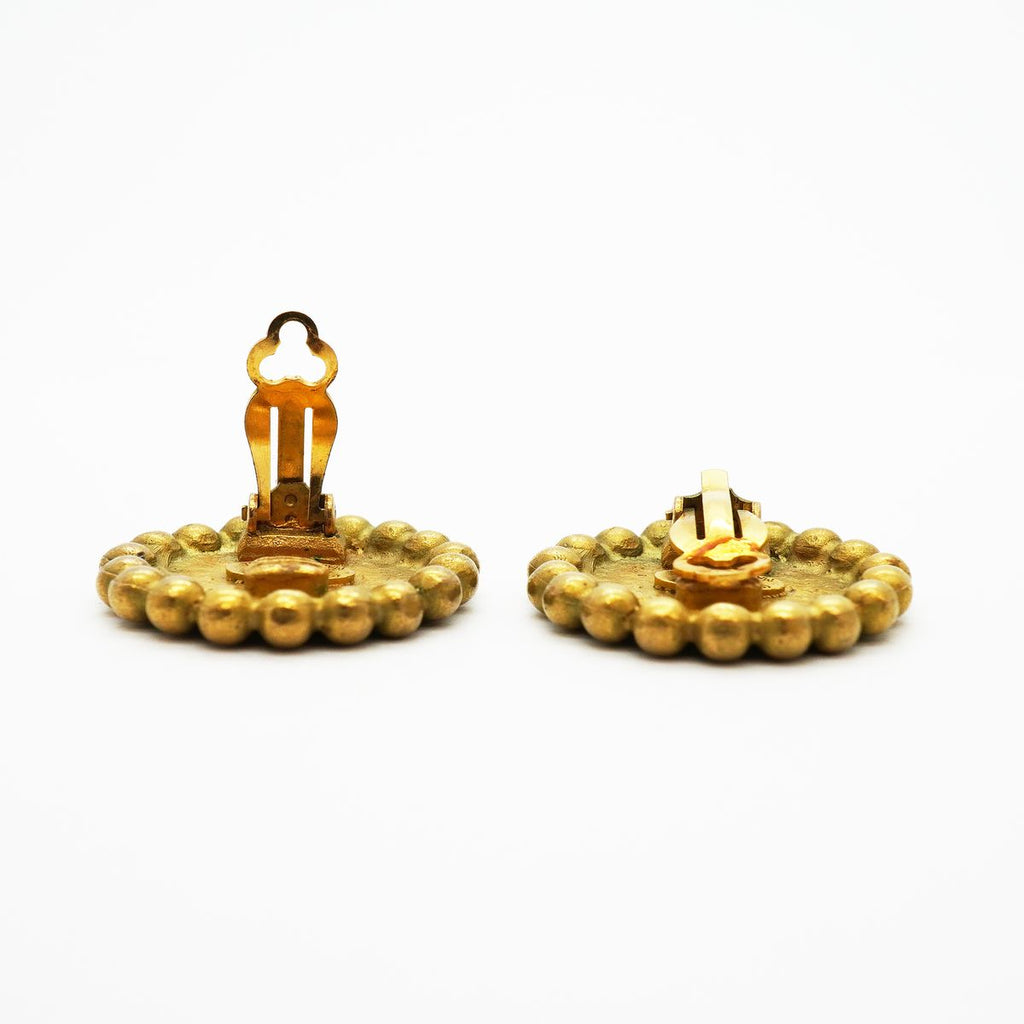 Chanel Earrings Vintage CC Logo Gold Plated — view 3