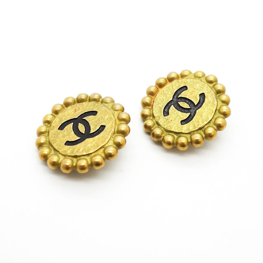 Chanel Earrings Vintage CC Logo Gold Plated — view 2