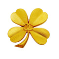 Chanel Brooch Vintage CC Logo Clover Motif Gold Plated