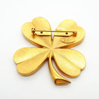 Chanel Brooch Vintage CC Logo Clover Motif Gold Plated — view 5