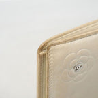Chanel Wallet Camellia Leather Beige Silver — view 6