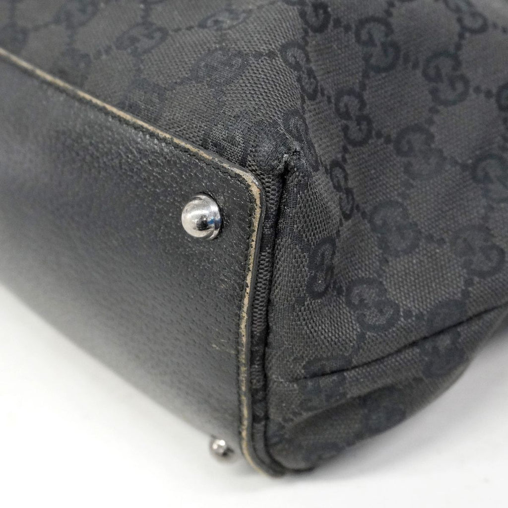 Gucci Tote Bag GG Canvas Black Silver — view 8