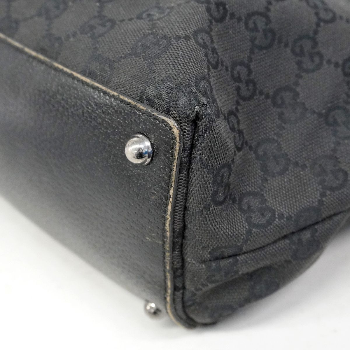 Gucci Tote Bag GG Canvas Black Silver — view 8