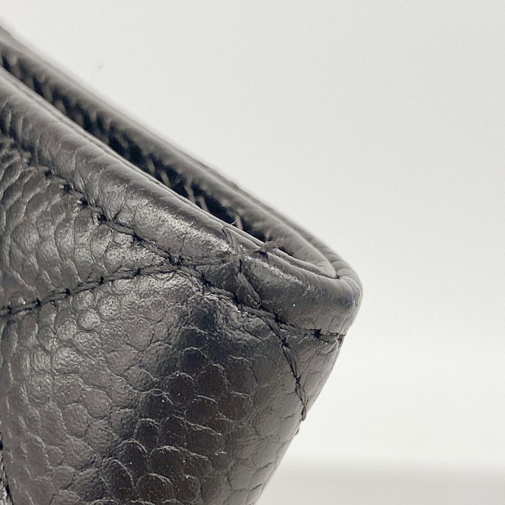 Chanel Card Case Quilted Caviar Leather Black Gold — view 7