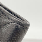 Chanel Card Case Quilted Caviar Leather Black Gold — view 7