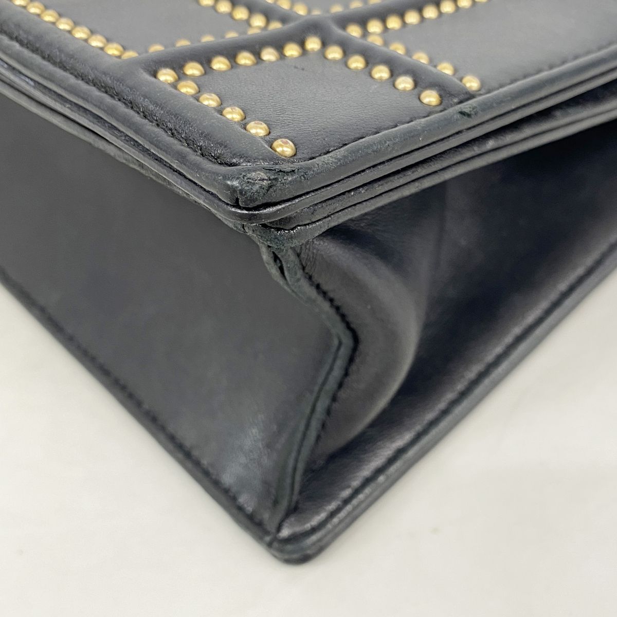 Dior Shoulder Bag Diorama Leather Black Gold — view 6