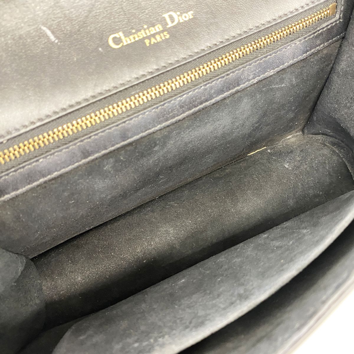 Dior Shoulder Bag Diorama Leather Black Gold — view 4