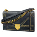 Dior Shoulder Bag Diorama Leather Black Gold