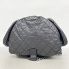 Chanel Backpack Quilted Leather Black Silver — view 3
